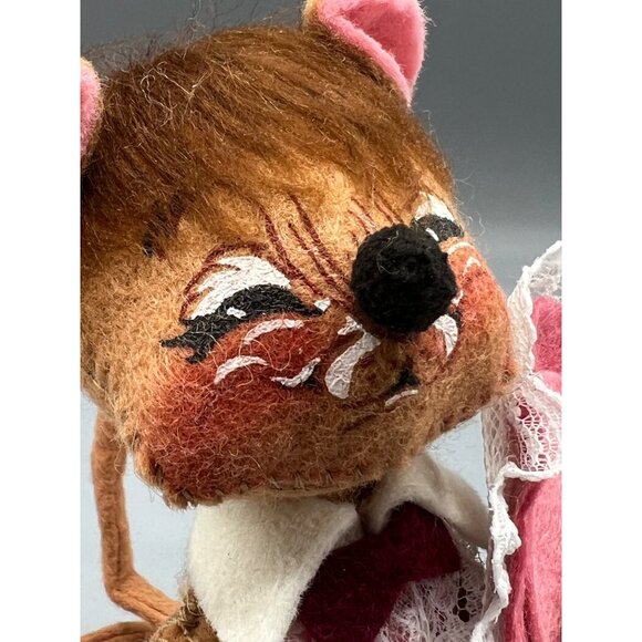 Annalee Vintage Valentines Day Mouse Doll 6" w/ Box Handcrafted Pink Lace Heart - Picture 14 of 14